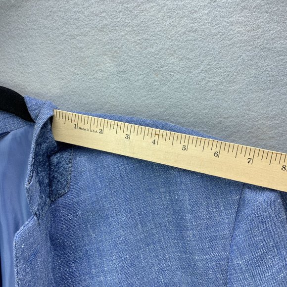 **SOLD**Ralph Lauren Blazer Mens 46L 46 Long Blue Wool Silk Linen Sport Coat - Picture 11 of 16